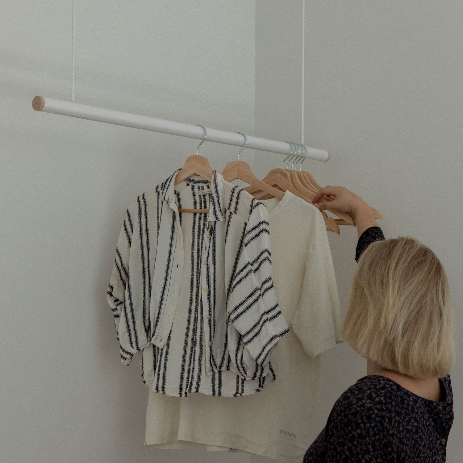 Hanging Clothes Rack  Wood Garment Rack – KROFT