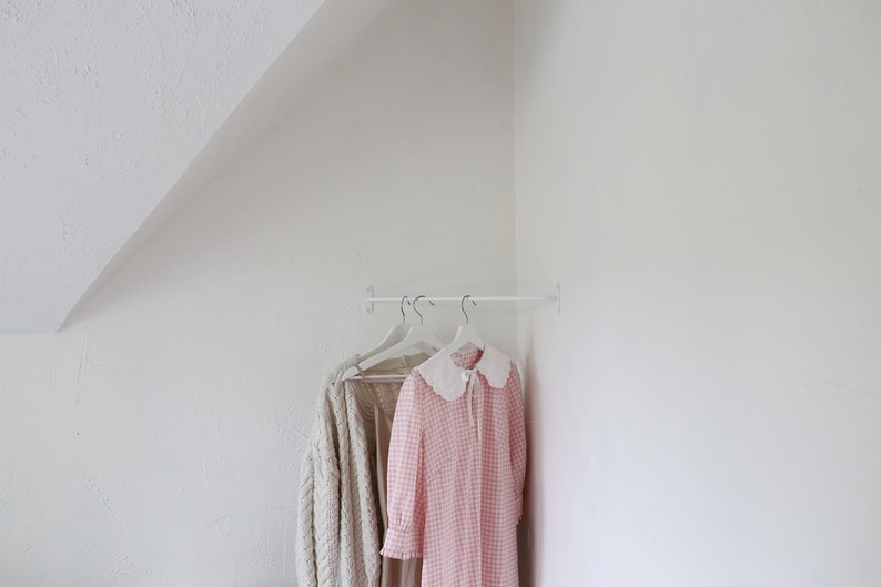 Corner Clothes Rack White Wall Clothes Rack Corner Hanging Etsy