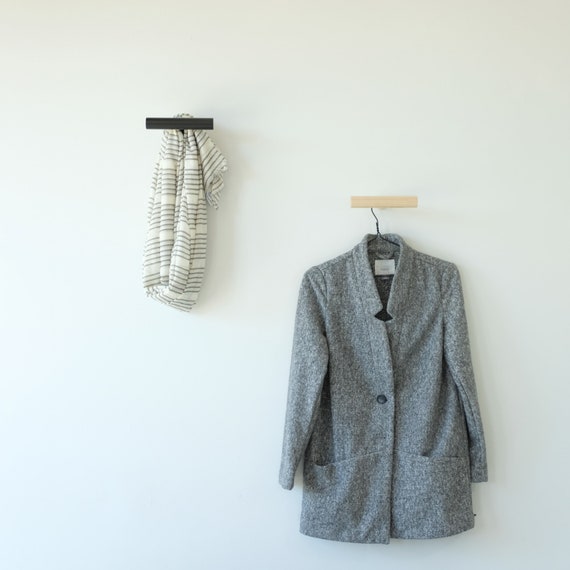 Modern Wood Hook In Black Wooden Coat