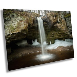 Scott Falls Winter Landscape Print: Marquette, Michigan Wall Art