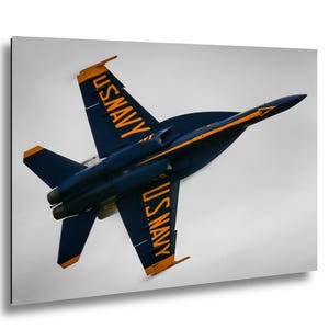 Blue Angels F-18 Wall Art |Military Aircraft Print | Fighter Jet Office Decor | Veteran Gift