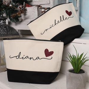 Trousse trucco in tela personalizzata con nome, da donna