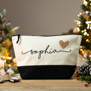 Personalized Christmas Gifts for Women - Custom Makeup Bag, Christmas Gift for Her