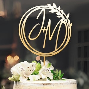 Monogram Cake Topper Initial Cake Topper Initials Cake Topper Custom Cake Topper Wedding Cake Decoration Ideas Rose Gold Wedding Cake Topper