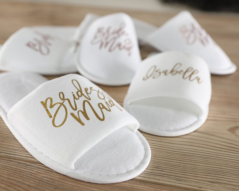 Personalized Hotel/spa Slippers for Getting Ready on Wedding Etsy
