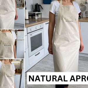 Kitchen Apron Custom Apron Cute Apron Housewarming Gift Mothers Day Gift For Mom New Home Gift Hostess Gift Kitchen Decor Cooking Gift Chef Natural apron