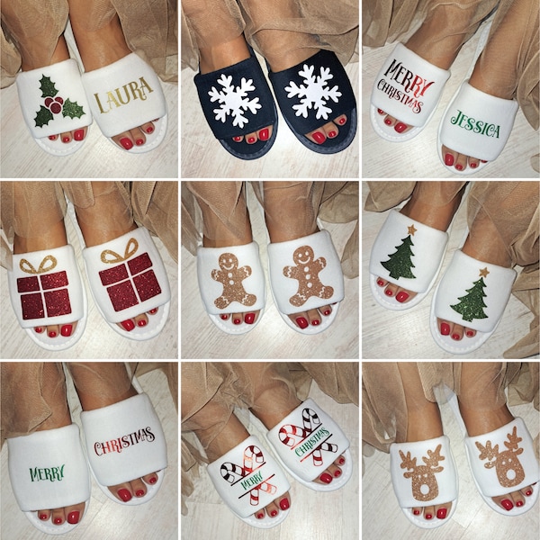 Personalized Christmas Slippers Stocking Stuffer Christmas Party Favors Stocking Stuffers Christmas Favors Bulk Christmas Gifts X-mas Decor