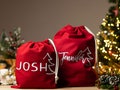 Personalized Santa Sack Christmas Stocking Christmas Gift Bags with Christmas Tree Decor and Name Christmas Stockings Christmas Bag Xmas product logo