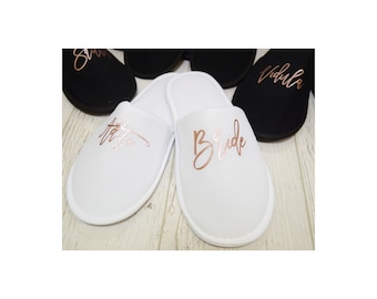 Brautjungfer Slipper Set, Erwachsenes Partybevorzugung, Brautjungfer Slipper Set, Benutzerdefinierte Hochzeit Slipper, Braut Slipper Frau, Mädchen Reise Geschenk