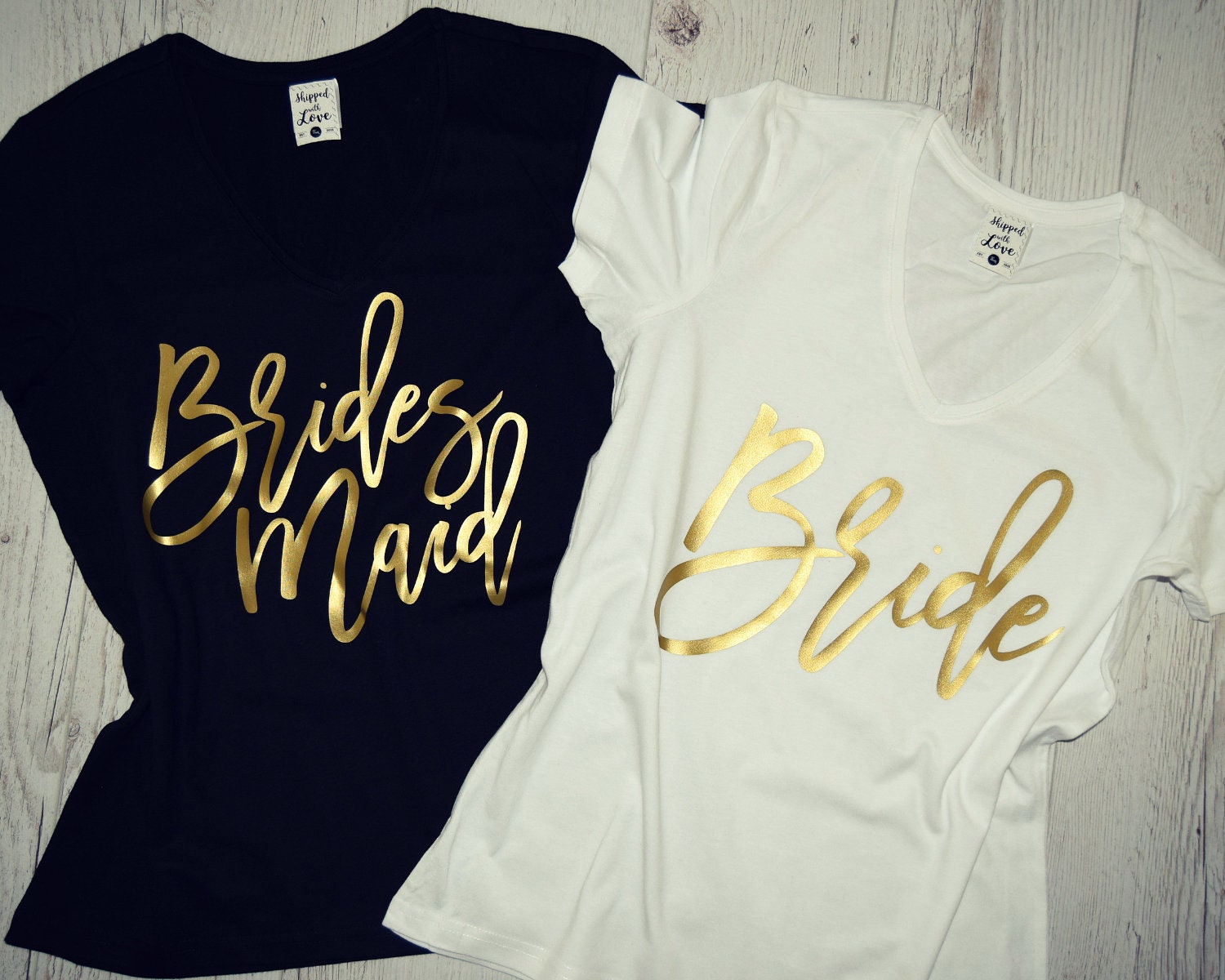Bride And Bridesmaid Shirts For Bachelorette Party Bridal Shower Bride And Bridesmaid Shirts For Bachelorette Party Bridal Shower Getting Ready On Wedding Day Etc Personalized Gift Ideas