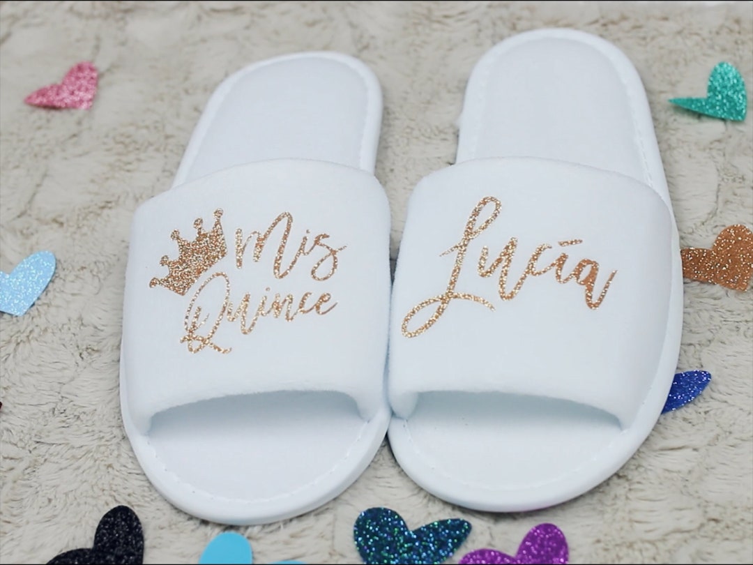 Quinceanera Favors Personalized Slippers With a Princess Crown, Mis