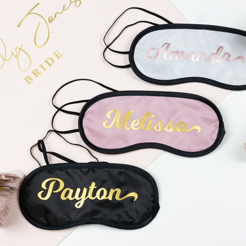Custom Name Sleep Mask Personalized Eye Mask Bridesmaid Gift Etsy