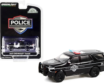 2021 Chevrolet Tahoe Police Pursuit Vehicle (PPV) Black "General Motors Fleet" "Hobby Exclusive" 1-64 Diecast Model Car by Greenlight