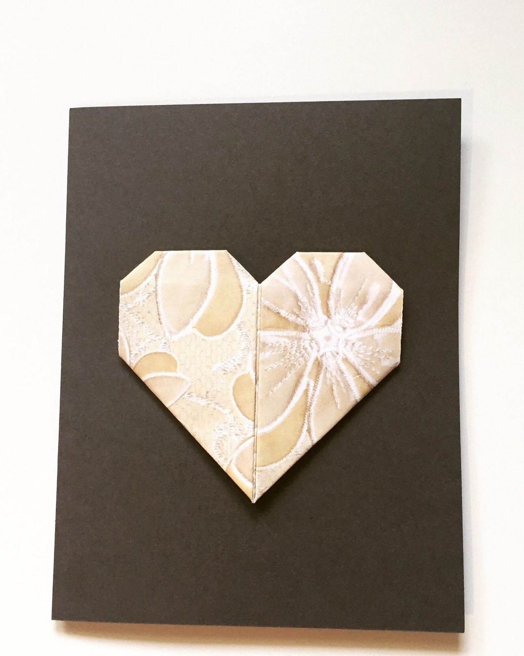 Origami Heart Shaped Card Simple Card Elegant Card Love Etsy
