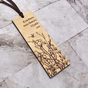 Mothers Day Bookmark, Mothers Day Gift, Wooden Bookmark