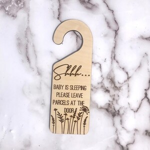 Baby is Sleeping Door Hanger, Floral Door Hanger, Floral Baby Gift, Sleeping Door Sign, Do Not Disturb Door Hanger, Sleeping Baby Door Sign