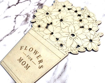 Flowers for Mom | Mothers Day Gift | Wooden Flower Holder for Mom | Mothers day Craft | Flowers for Mommy