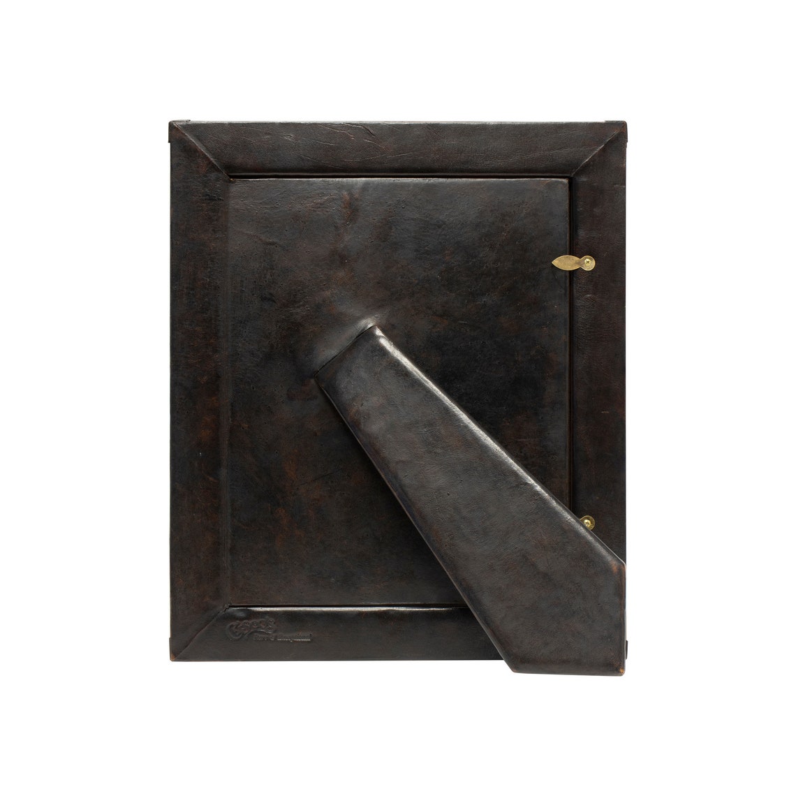 Dark Brown & Black Leather Tabletop Picture Frame Etsy