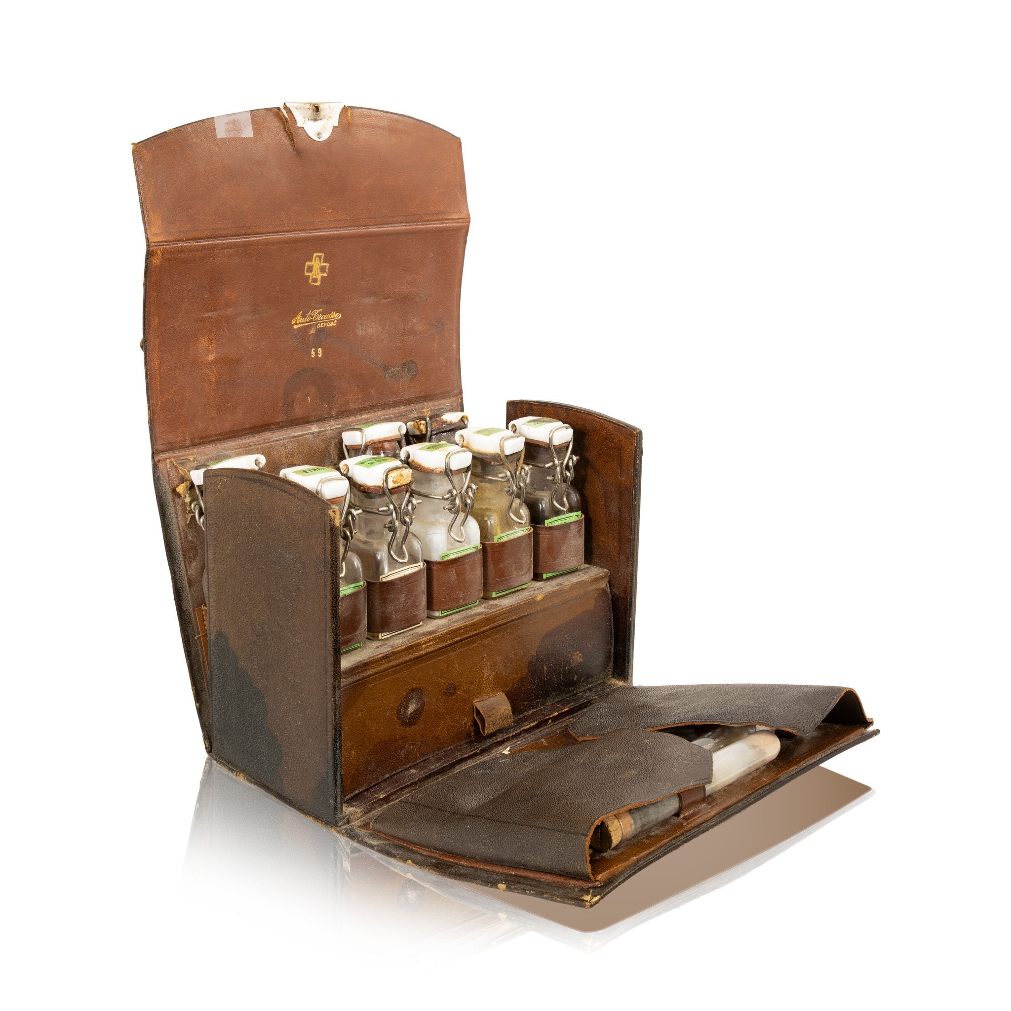 Small Brown Leather Travel Apothecary Case, Victorian Traveling Apothecary  Kit, Steampunk Decor Equipment, Potion Making 