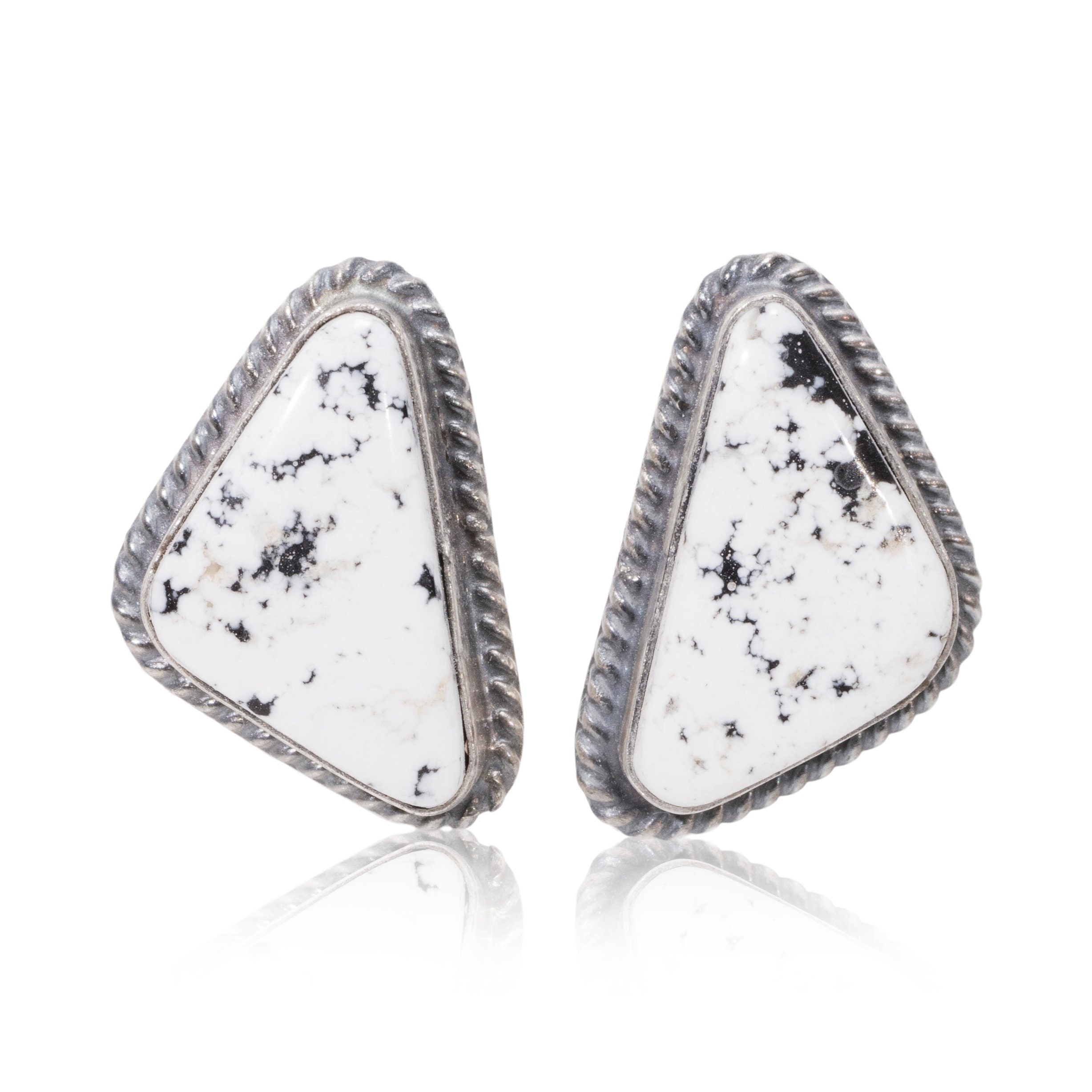 White buffalo turquoise on sale earrings