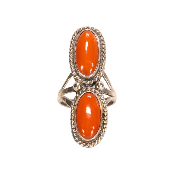 Navajo Coral Ring - image 1