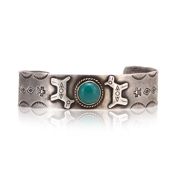Turquoise and Sterling Stamped Bracelet - Etsy