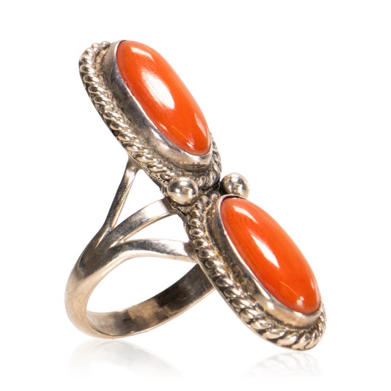 Navajo Coral Ring - image 2