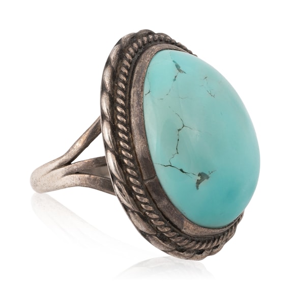 Navajo Carico Turquoise Ring - image 1