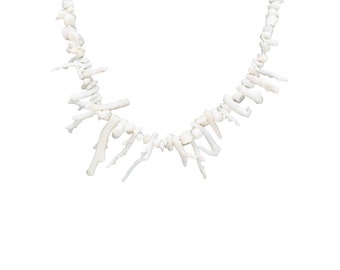 Beaded White Coral Necklace