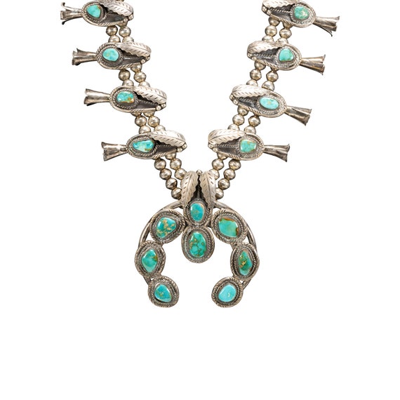 Navajo Squash Blossom Necklace - image 2