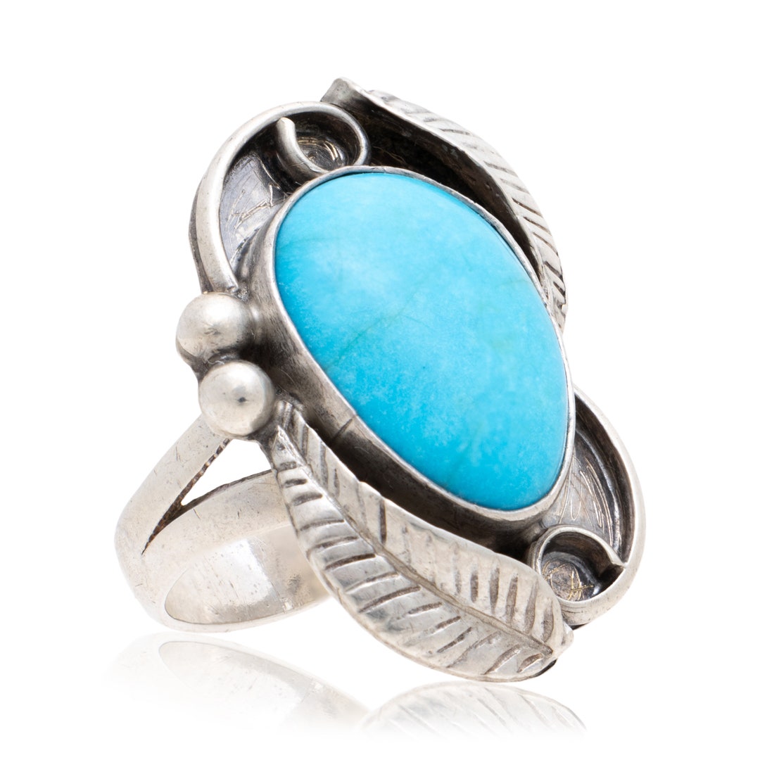 Sleeping Beauty Turquoise and Sterling Silver Ring - Etsy