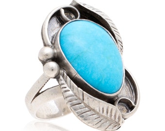 Sleeping Beauty Turquoise and Sterling Silver Ring