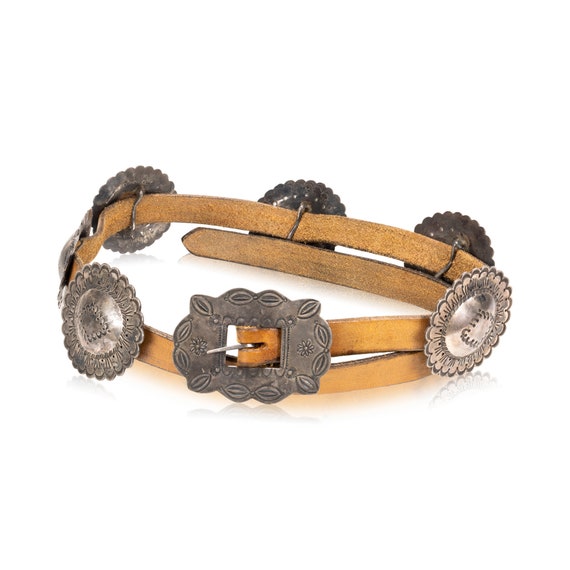 Genuine Leather Belt with Silver Concho Accents s-l400.jpg main image 2