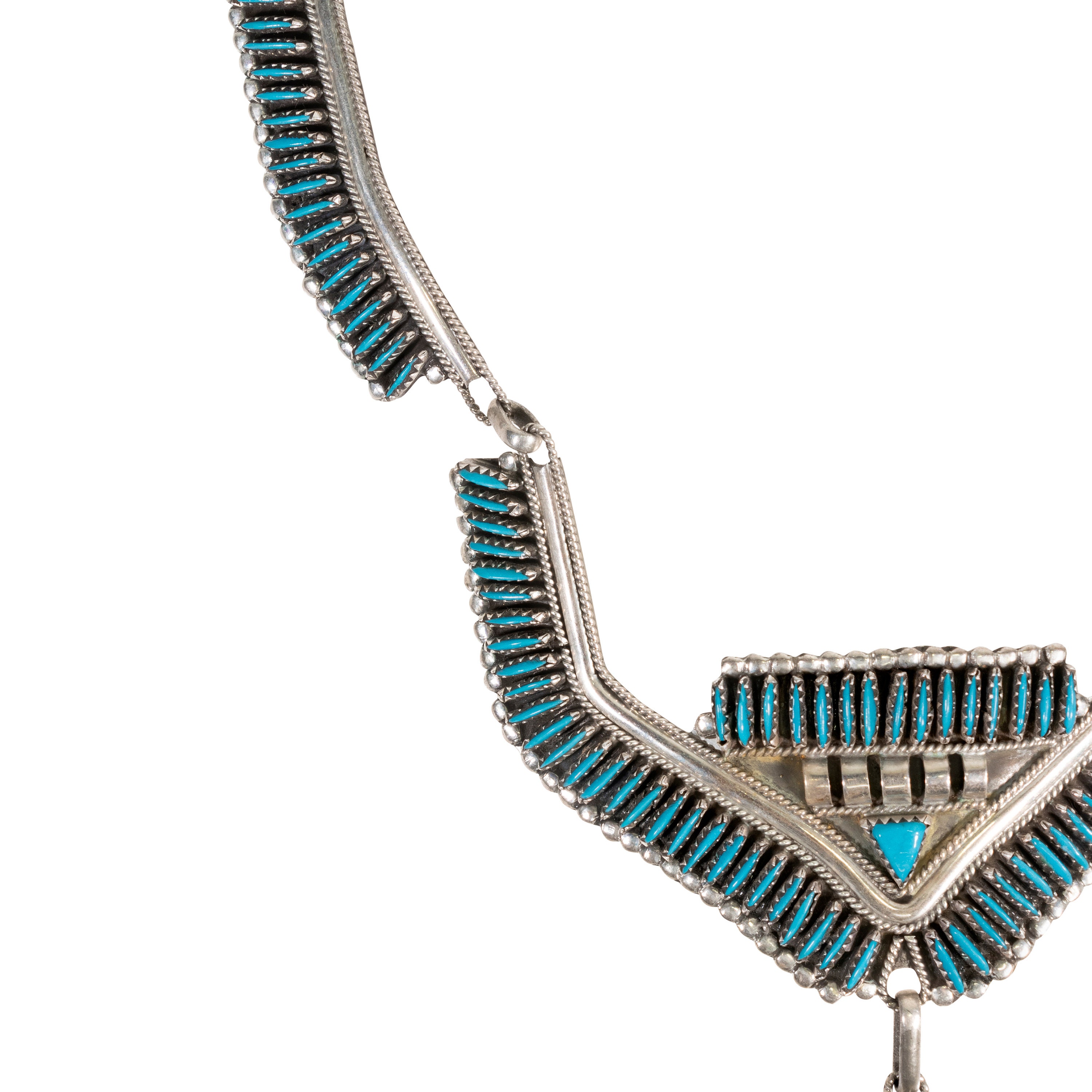 Vintage Jason Yazzie Zuni Needle Point Turquoise and Sterling