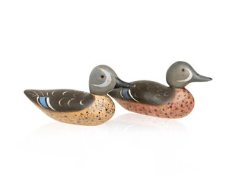Pair Blue Wing Teal Duck Decoys