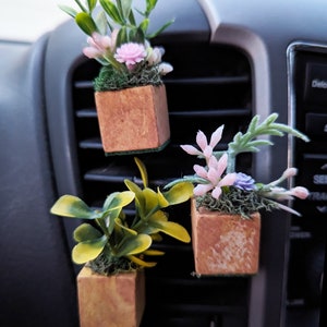 Plant Vent Clip Car Charm, Botanical Car Decoration, Car Charm, Car Accessory, Car Oil Diffuser, Car Air Freshener, Plant Car Vent Diffuser
