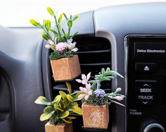 Plant Vent Clip Car Charm, Botanical Car Decoration, Car Charm, Car Accessory, Car Oil Diffuser, Car Air Freshener, Plant Car Vent Diffuser