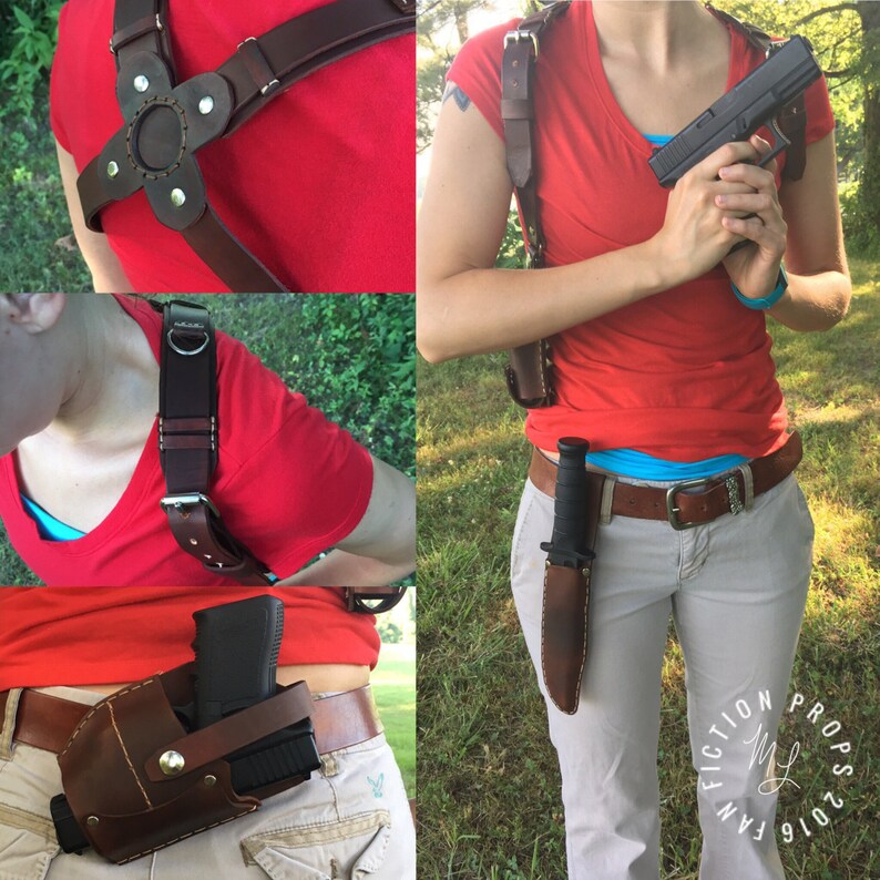 Uncharted Chloe Frazer Gun Holster W/ammo Harness and Knife Etsy