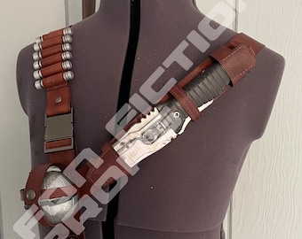 Arnés de hombros inspirado en El Mandaloriano con cilindros y detonadores térmicos
