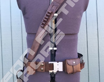 Conjunto de cuero inspirado en The Mandalorian (hebillas totalmente metálicas)