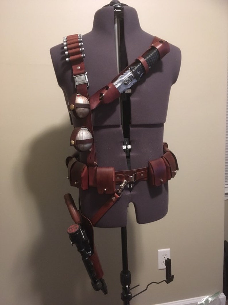 Mandalorian Shoulder Harness and Belt With Holster and Pouches Etsy