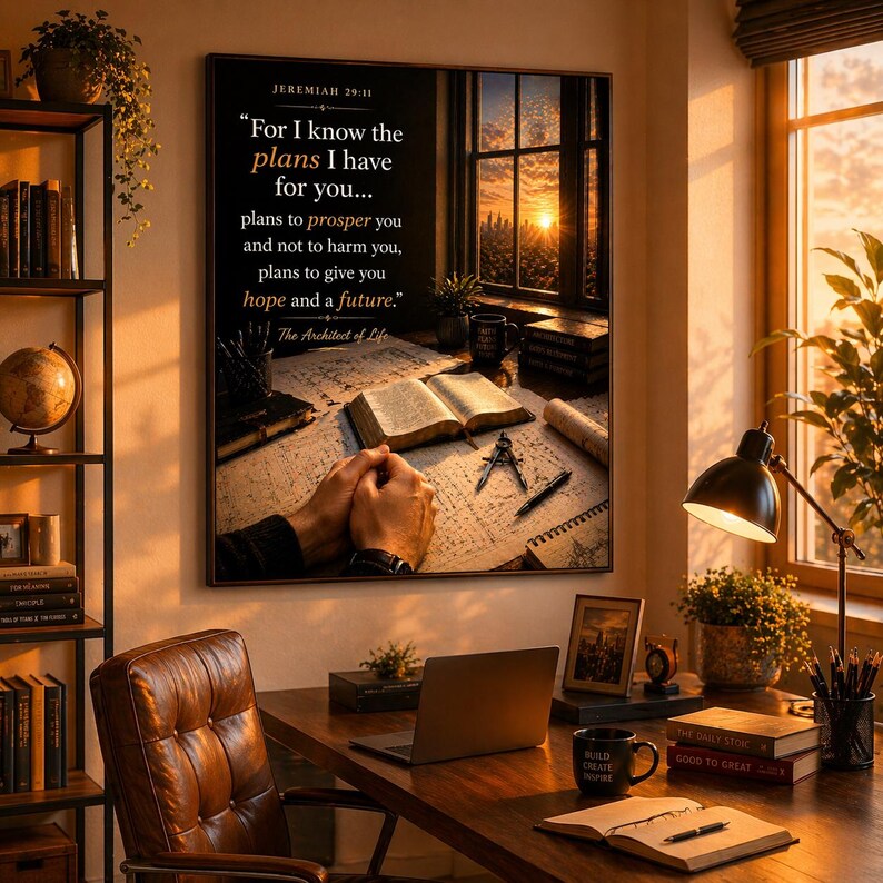 Jeremiah 29:11 Christian Scripture Art, Faith Inspirational Wall Decor ...