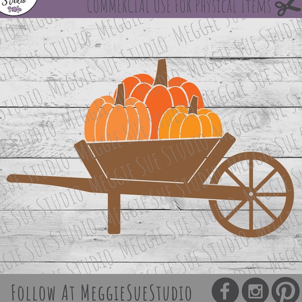 Pumpkin Wheelbarrow SVG, Autumn Pumpkins Wooden Wheelbarrow SVG, Rustic Wheelbarrow Pumpkins SVG, Fall Pumpkin Wheelbarrow Graphic SvG