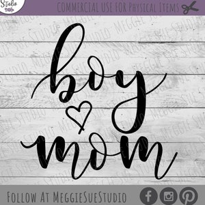 Boy Mom SVG, Heart SVG, Boy Mom Cut File, Boy Mom PNG, Boy Mom Eps, Boy Mom Dxf, Hand Lettered Boy Mom Cut File Svg