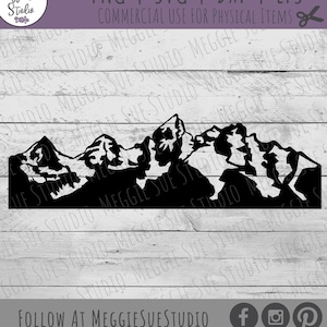 Teton Mountains SVG, Mountain Range SVG, Mountains Clipart SVG, Grand Teton Mountain Range Graphic SvG, Mountain Range Design