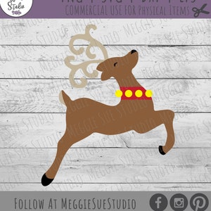 Reindeer Jumping SVG, Christmas Reindeer Jumping SVG, Jumping Reindeer SVG, Christmas Reindeer Cut File, Reindeer Decor Clip Art