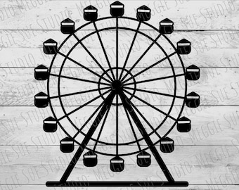 Ferris Wheel SVG, Ferris Wheel Silhouette SVG, Ferris Wheel Graphic SVG, Ferris Wheel Silhouette Cut File Design SvG