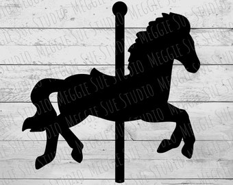 Carousel Horse SVG, Merry Go Round Horse SVG, Carousel Horse Silhouette SVG, Merry Go Round Horse Silhouette Graphic Cut File SvG
