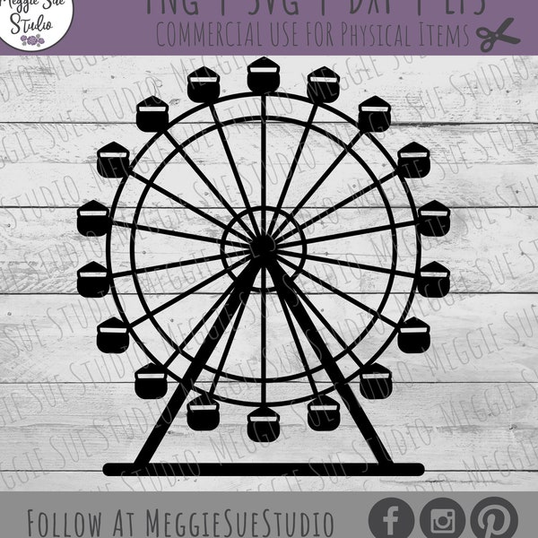 Ferris Wheel SVG, Ferris Wheel Silhouette SVG, Ferris Wheel Graphic SVG, Ferris Wheel Silhouette Cut File Design SvG