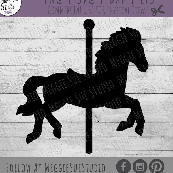 Carousel Horse SVG, Merry Go Round Horse SVG, Carousel Horse Silhouette SVG, Merry Go Round Horse Silhouette Graphic Cut File SvG